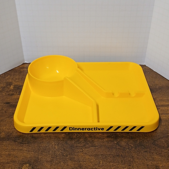 Other - Dinneractive Construction Themed Yellow Kid's Dinner Plate 10.5" X 8.5"